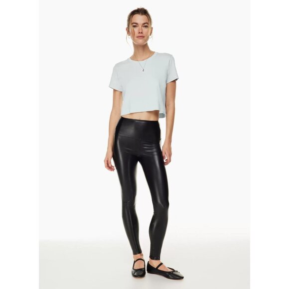 Aritzia WILFRED FREE Daria Black Vegan Leather High Rise 28" Leggings, Size M - Picture 10 of 15